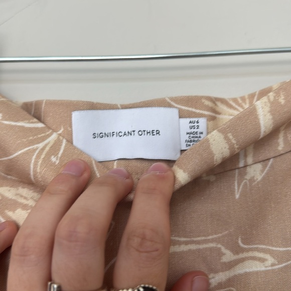 Significant Other Carina Linen Blend Maxi Skirt in Tan/White - 2 - Picture 4 of 4